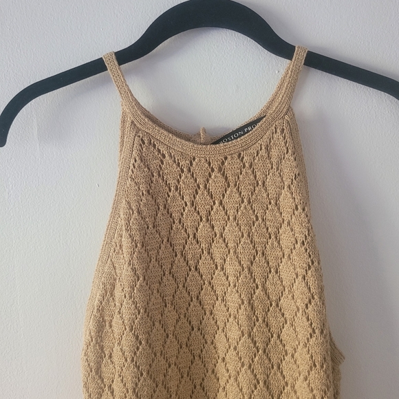 Boston Proper Crochet Maxi Dress. Small. Tan. - Picture 7 of 10